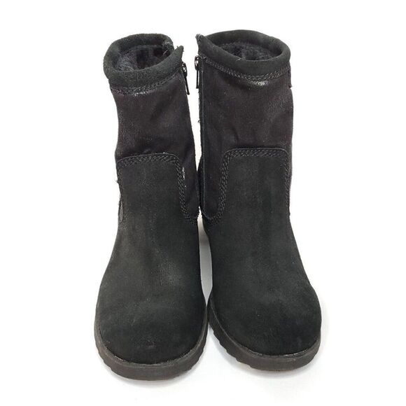 Naturalizer Suede Leather Boots 8.5 Black Faux Fur Lining Round Toe Zip Closure - Picture 3 of 8